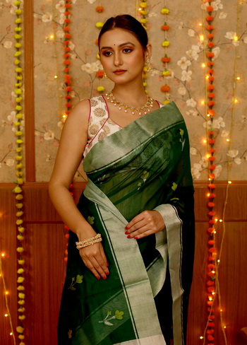 Off White Printed Handloom Chanderi Silk Cotton Saree | Avishya.com-vdbnhatranghotel.vn